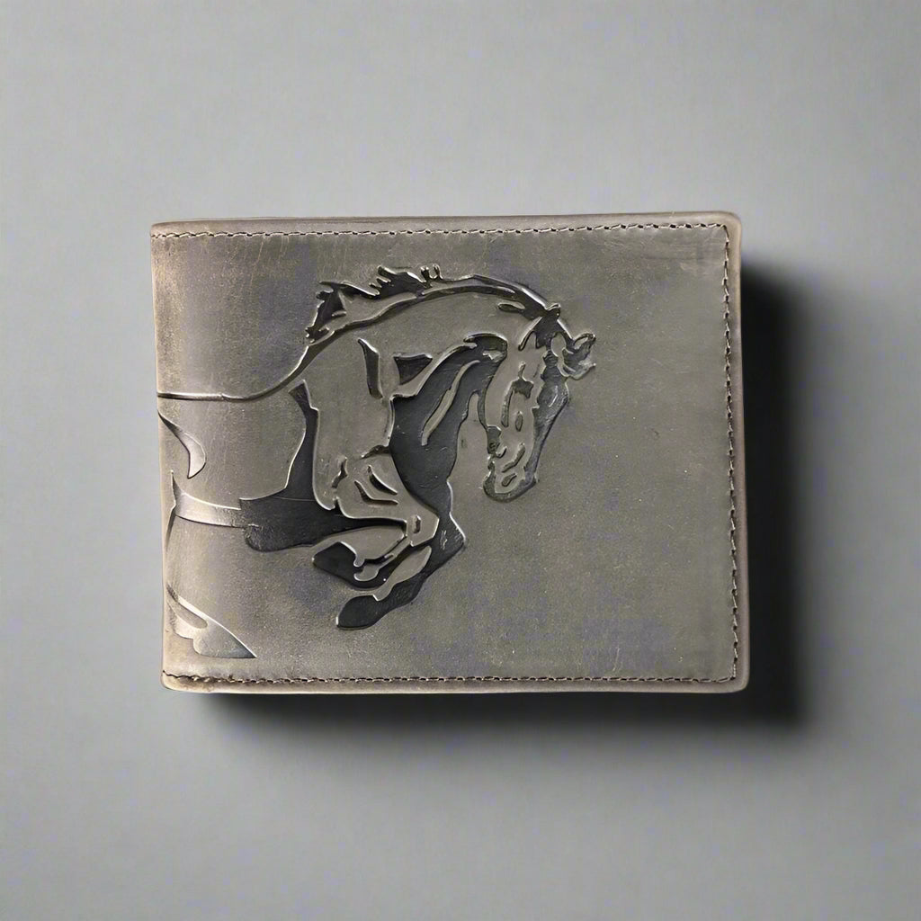 Men’s Cow Leather Mustang Embossed Bifold Wallet