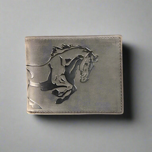 Men’s Cow Leather Mustang Embossed Bifold Wallet