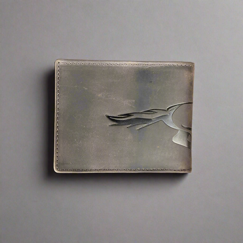 Men’s Cow Leather Mustang Embossed Bifold Wallet