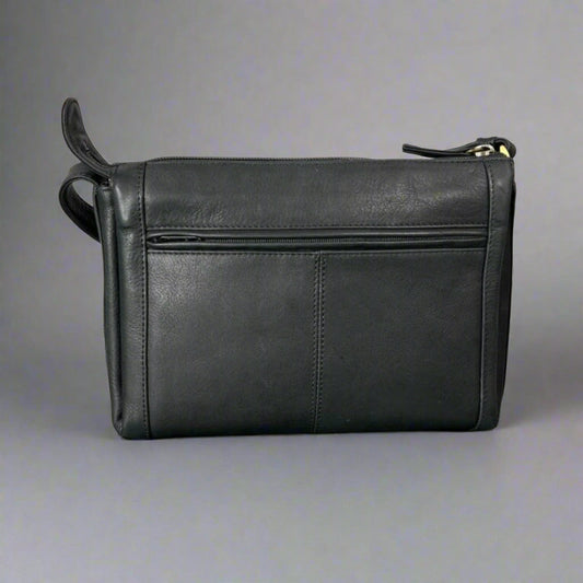 Derek Alexander Zip Top Leather Crossbody Bag