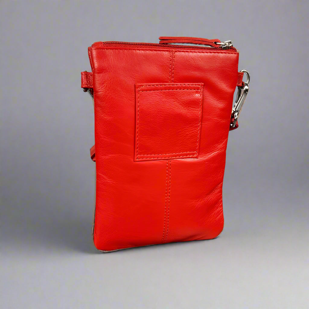 Greenwood Leather Mini Crossbody Bag with 3 Zipper Pockets