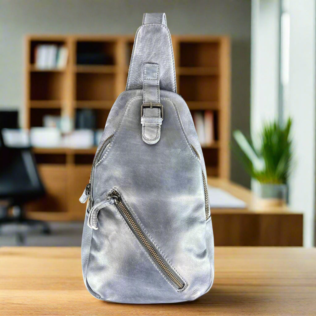 Off The Shoulder Leather Chest Backpack