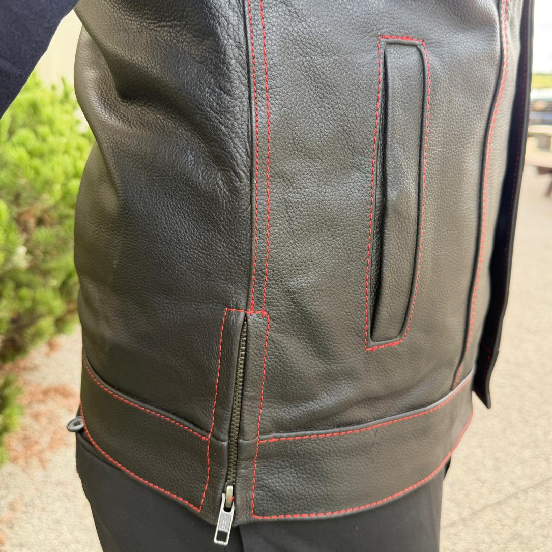 Men's Genuine Cow Leather Biker Club Vest