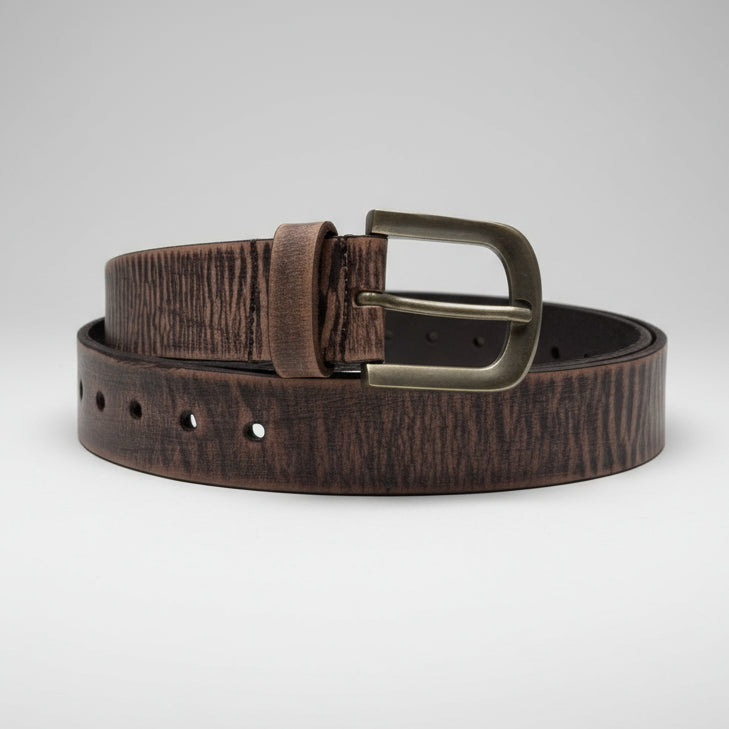 Men's Classic Matte Distressed Variegated Leather Belt