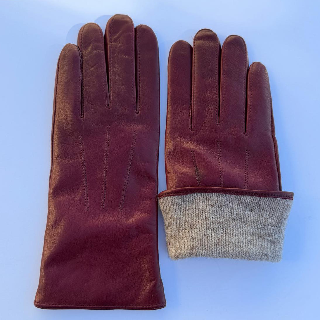 Women's Drum Dyed Lamb Leather Gloves with Wool Blend Lining