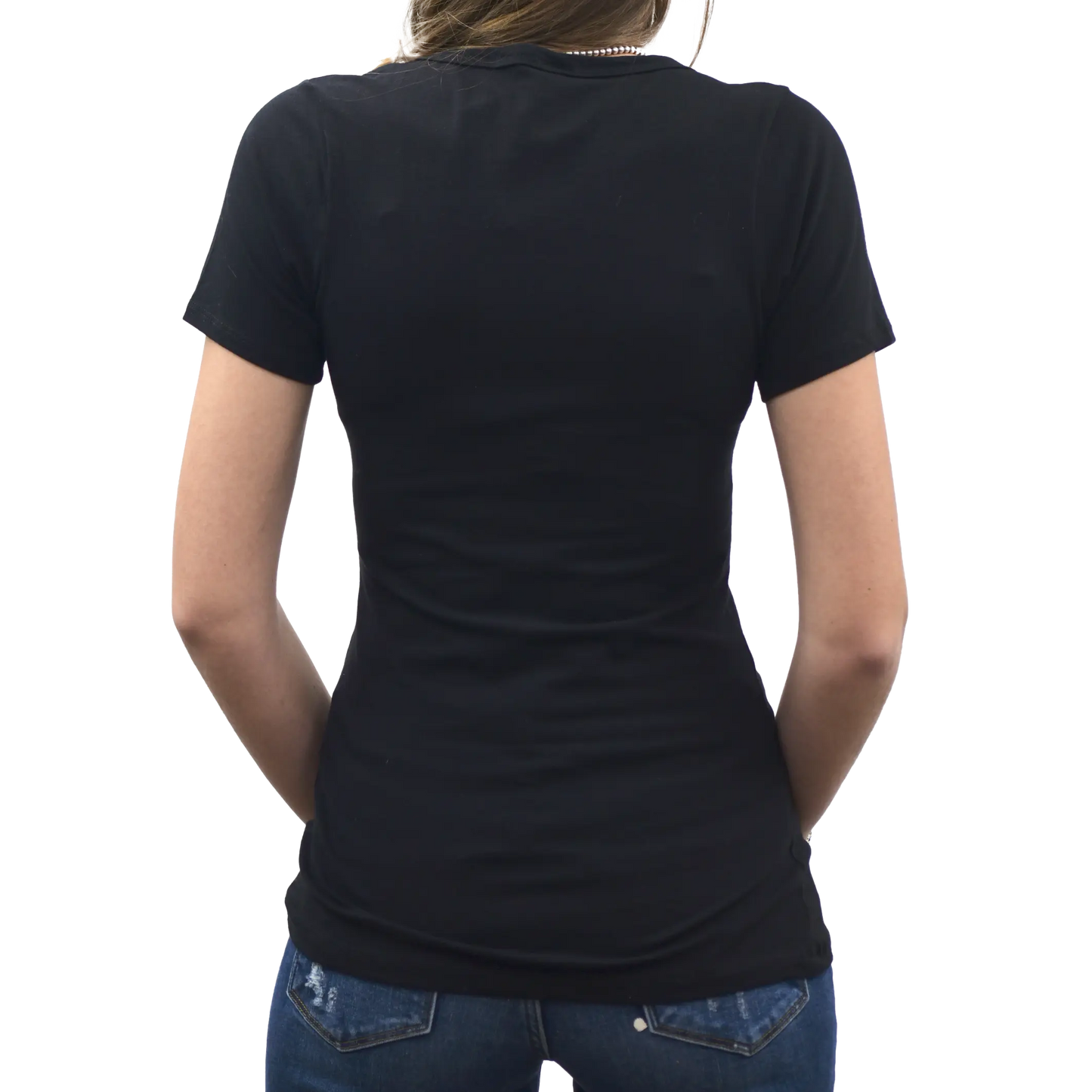 Wild West V-Neck Tee with Steerhead and Cacti