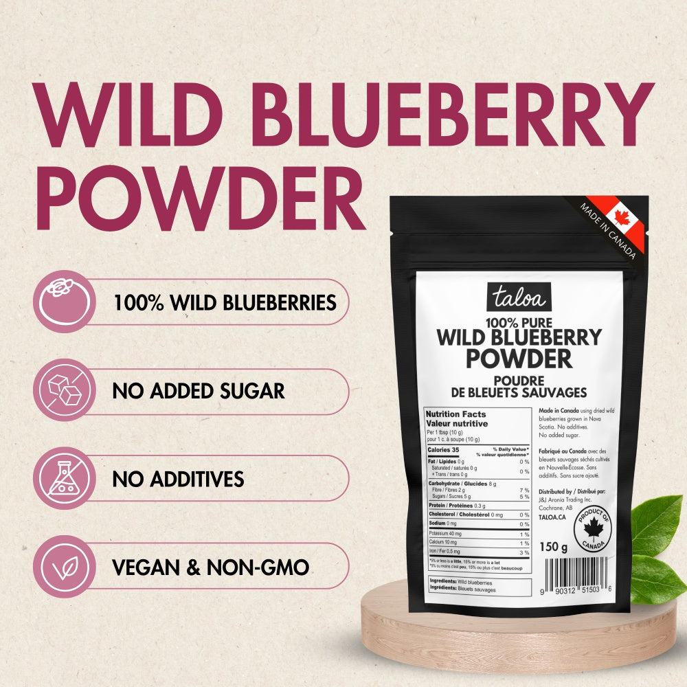 Wild Blueberry Powder 150 g - Made in Canada