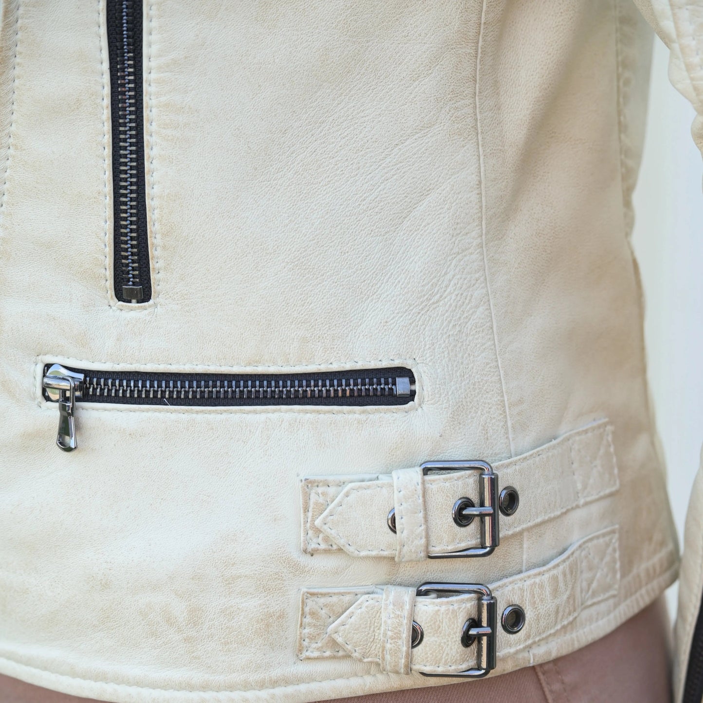 Women's Biker Look Sheep Leather Jacket