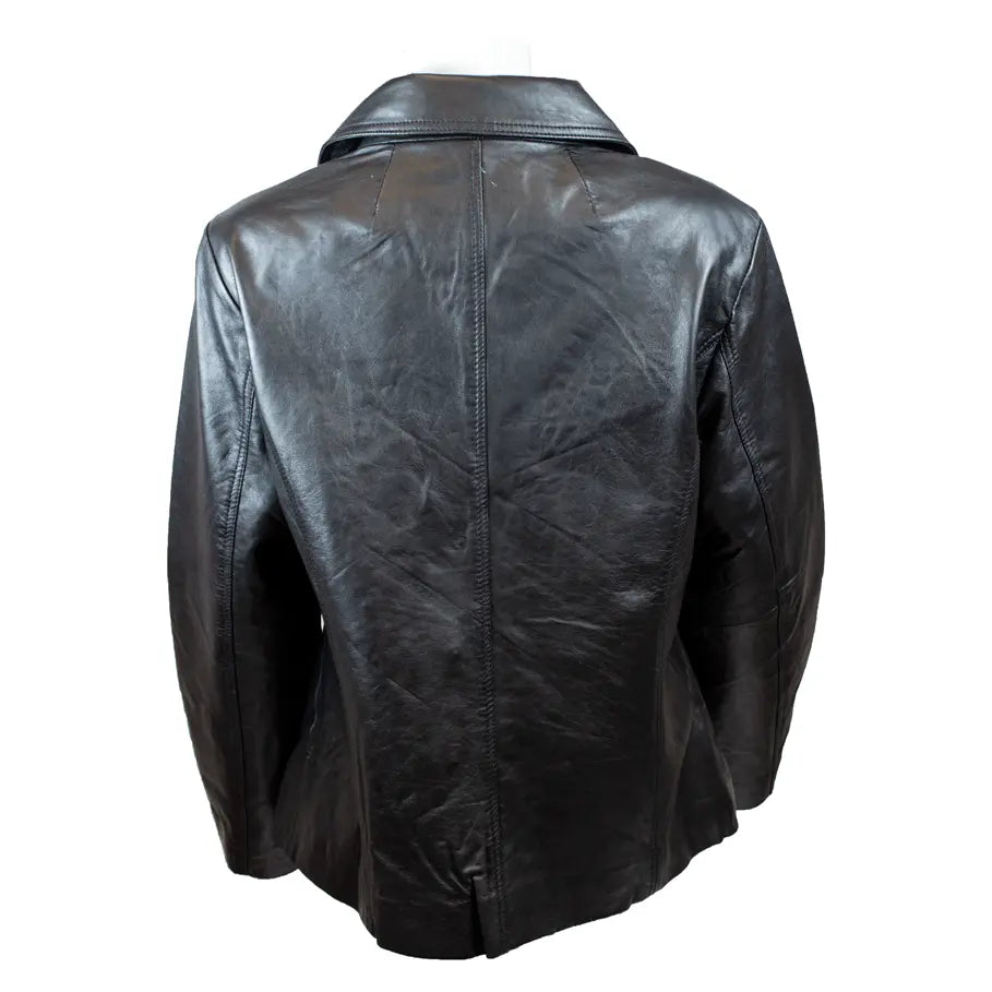 Women's Blazer Stitched Leather Jacket