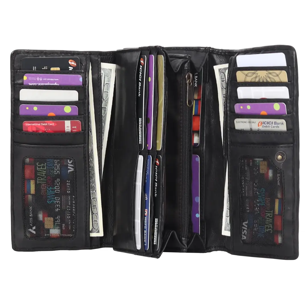 Women's Leather Basket Weave Purse