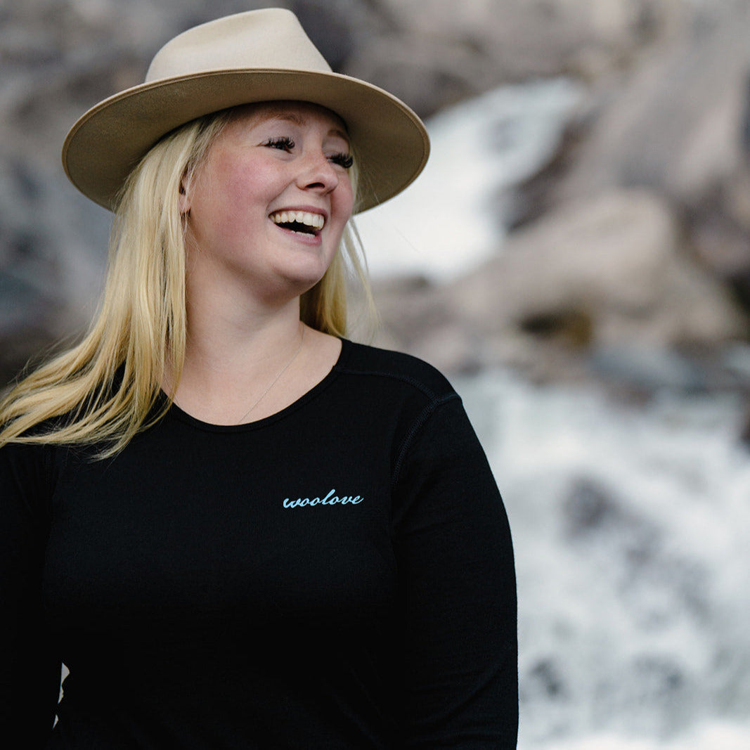 Women's 100% Merino Wool Base Layer Long Sleeve Crew Neck Shirt 190 GSM