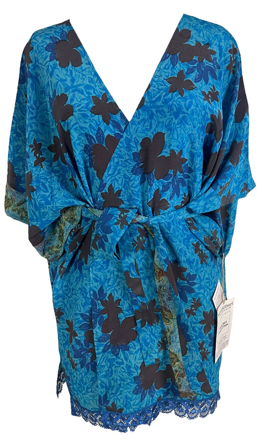 PRC5940 Avatar Pure Silk Kimono-Sleeved Jacket with Belt