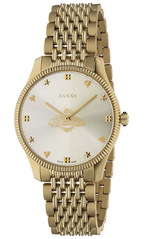 GUCCI G-TIMELESS SLIM Yellow Gold PVD Steel Watch YA1264155
