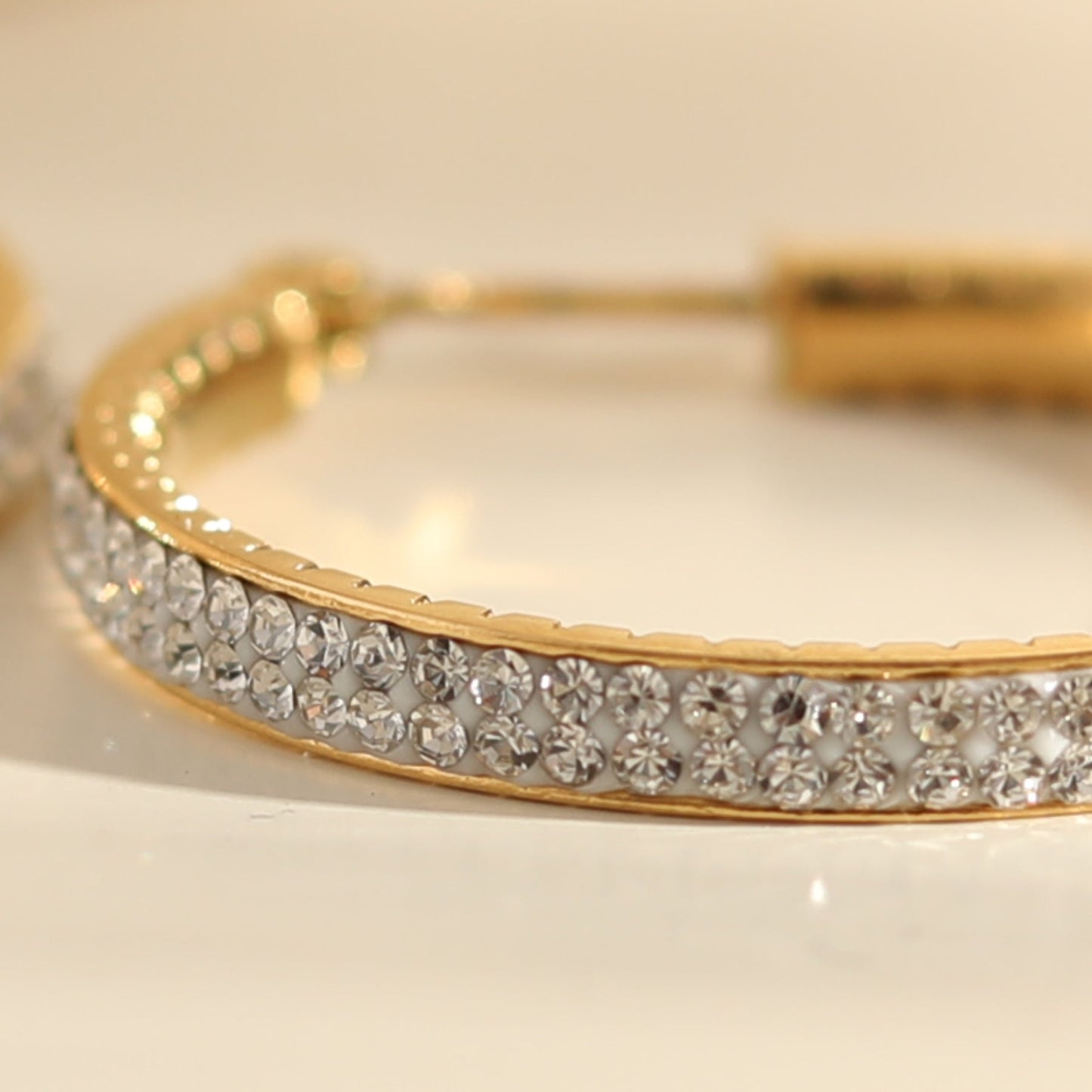 YARA Gold: 'Pavé All the Way' Zirconia Hoop Earrings (Regular Size)