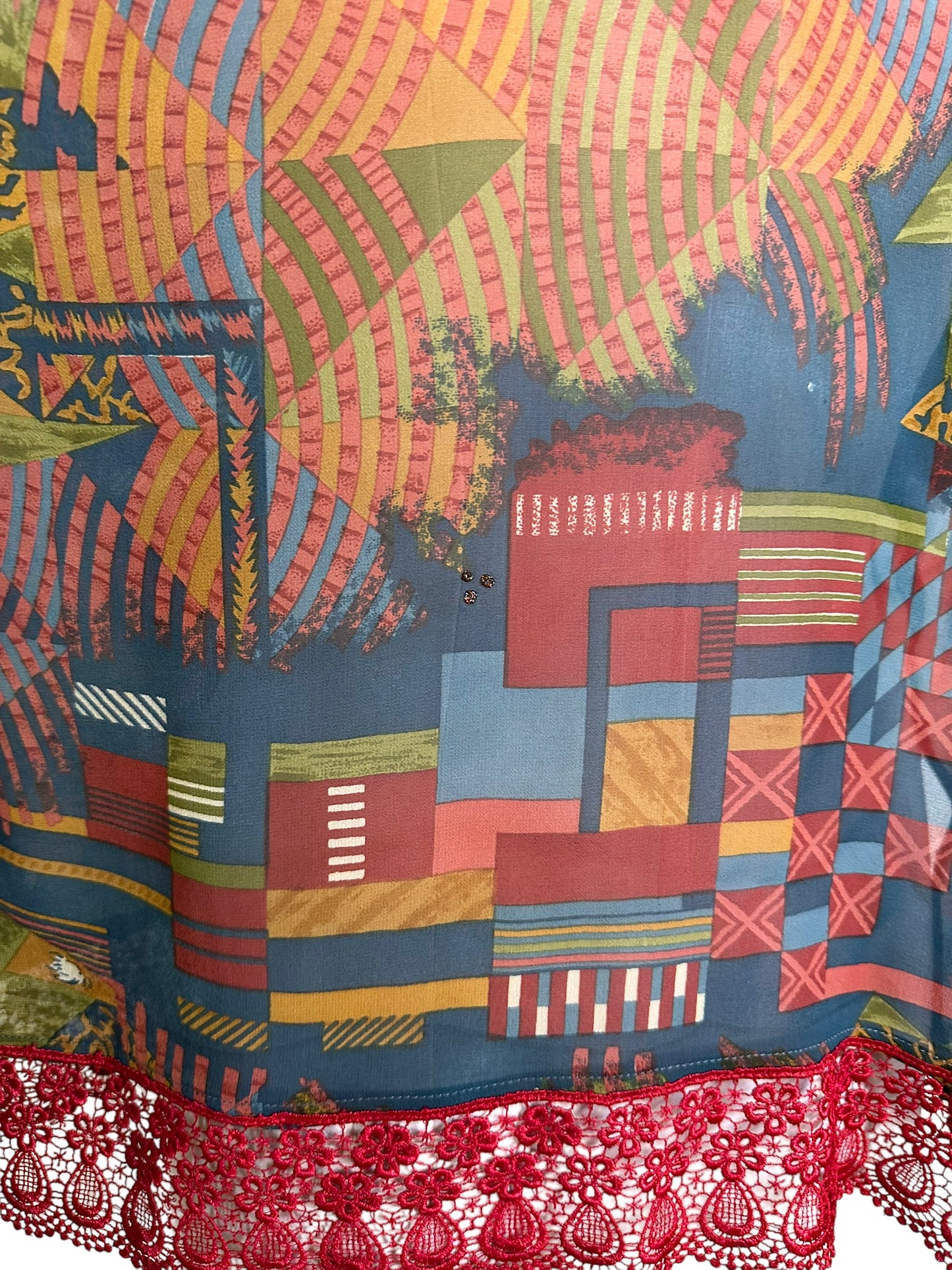 PRG6254 Sheer Avatar Pure Silk Side Slit Top