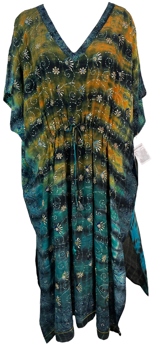 PRC6394 Avatar Pure Silk Maxi Kaftan