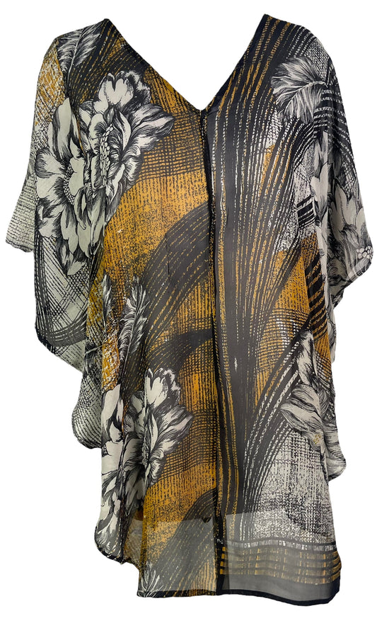 PRG6304 Sheer Avatar Pure Silk Waterfall Top