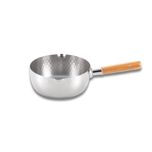 Yoshikawa Yukihira Saucepan 20 cm Stainless Steel  | 2.1 L with Wooden Handle