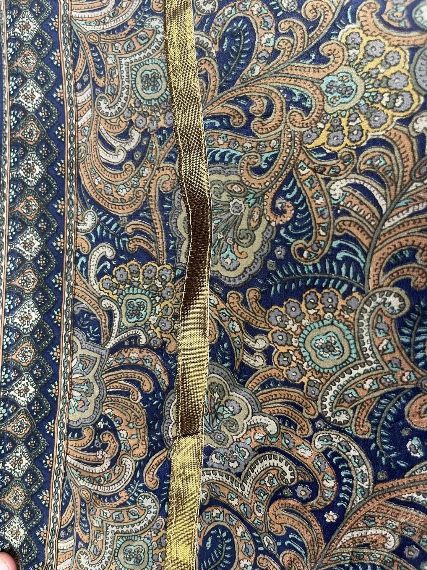 PRC6833 Avatar Long Pure Silk Kimono Sleeved Duster with Belt