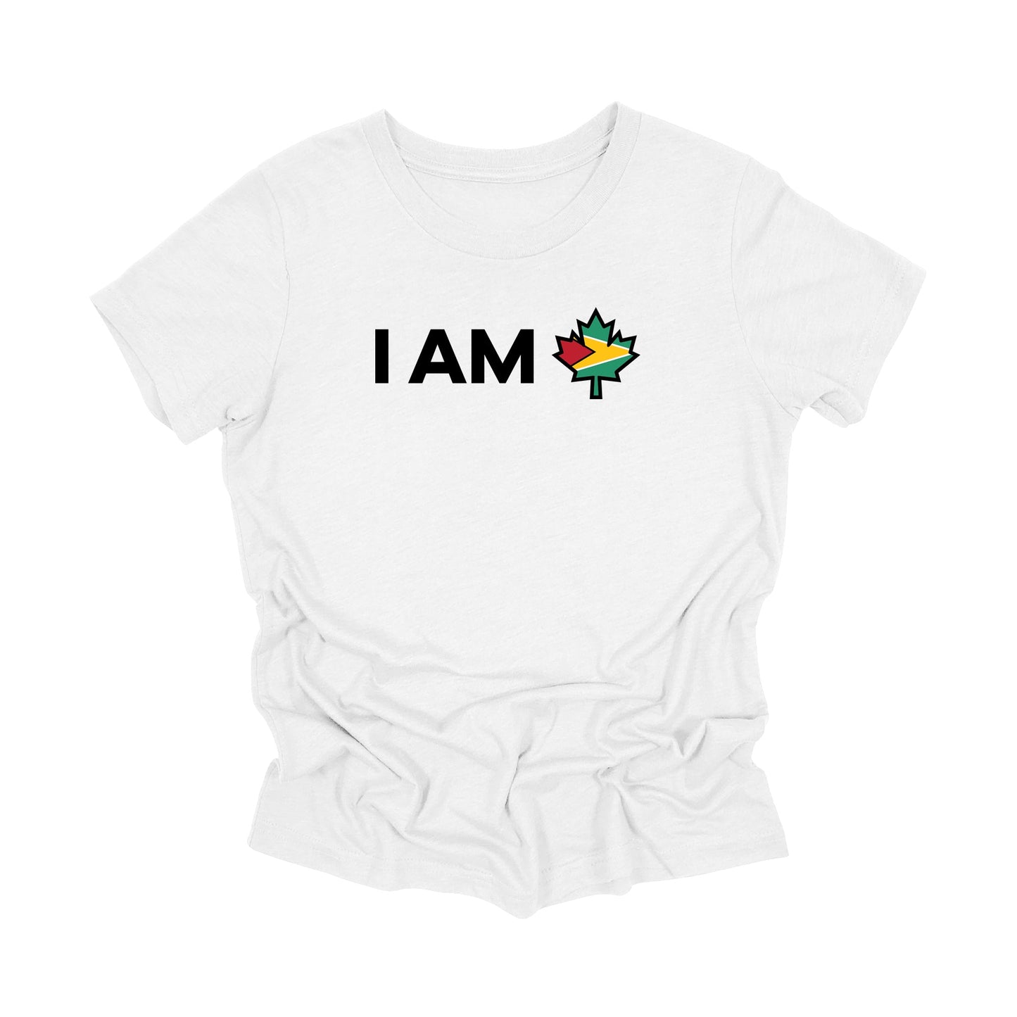 YOUTH - I Am Canada - Canadian Maple Leaf with Guyana Flag, YOUTH T-Shirt, Canadian Gift T-Shirt, Guyana Present, National Flag Tee Shirt - Inspired X