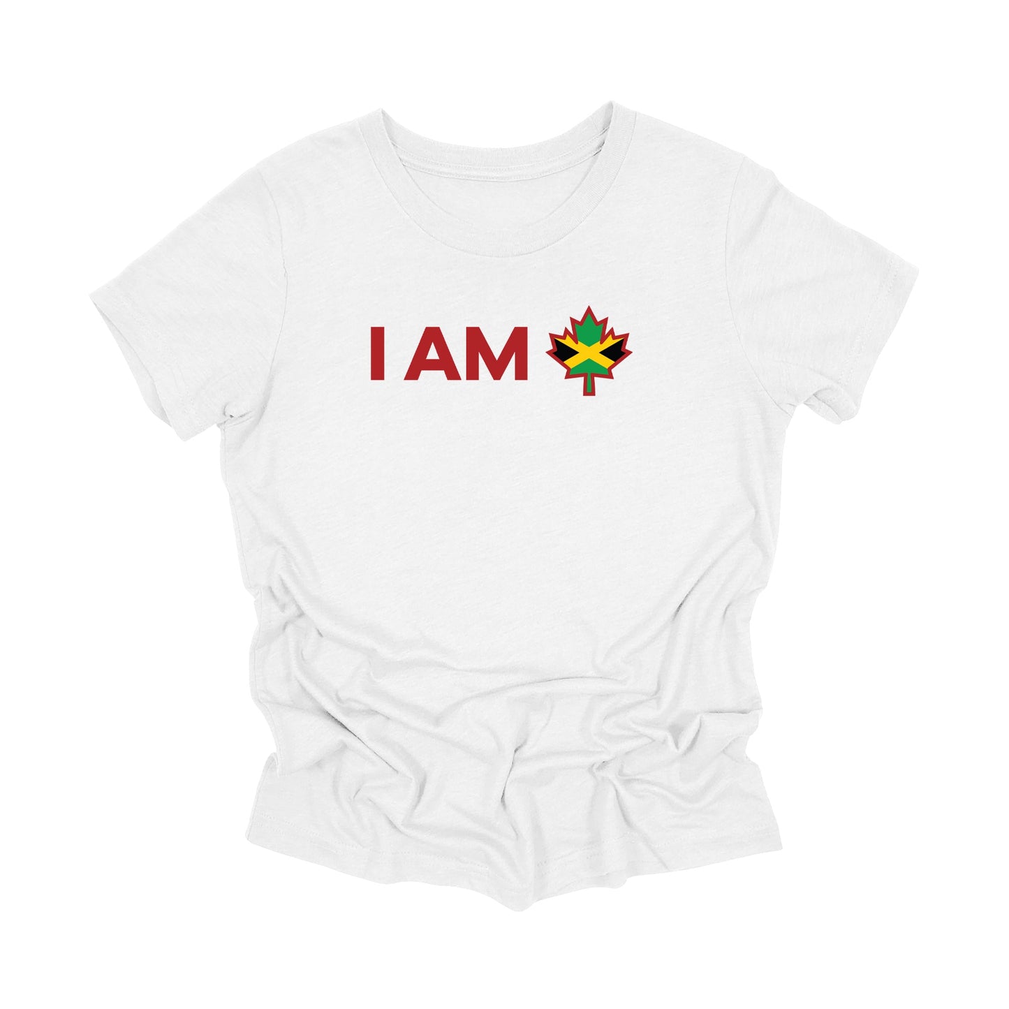 YOUTH - I Am Canada - Canadian Maple Leaf with Jamaica Flag Rasta, YOUTH T-Shirt, Canadian Gift T-Shirt, Jamaica Present, National Flag Tee Shirt - Inspired X