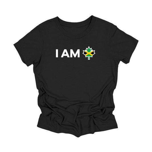 YOUTH - I Am Canada - Canadian Maple Leaf with Jamaica Flag, YOUTH T-Shirt, Canadian Gift T-Shirt, Jamaica Present, National Flag Tee Shirt - Inspired X