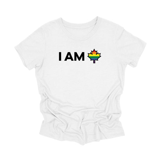 YOUTH - I Am Canada - Canadian Maple Leaf with LGBTQ Flag, YOUTH T-Shirt, Canadian Gift T-Shirt, LGBTQ Present, National Flag Tee Shirt - Inspired X