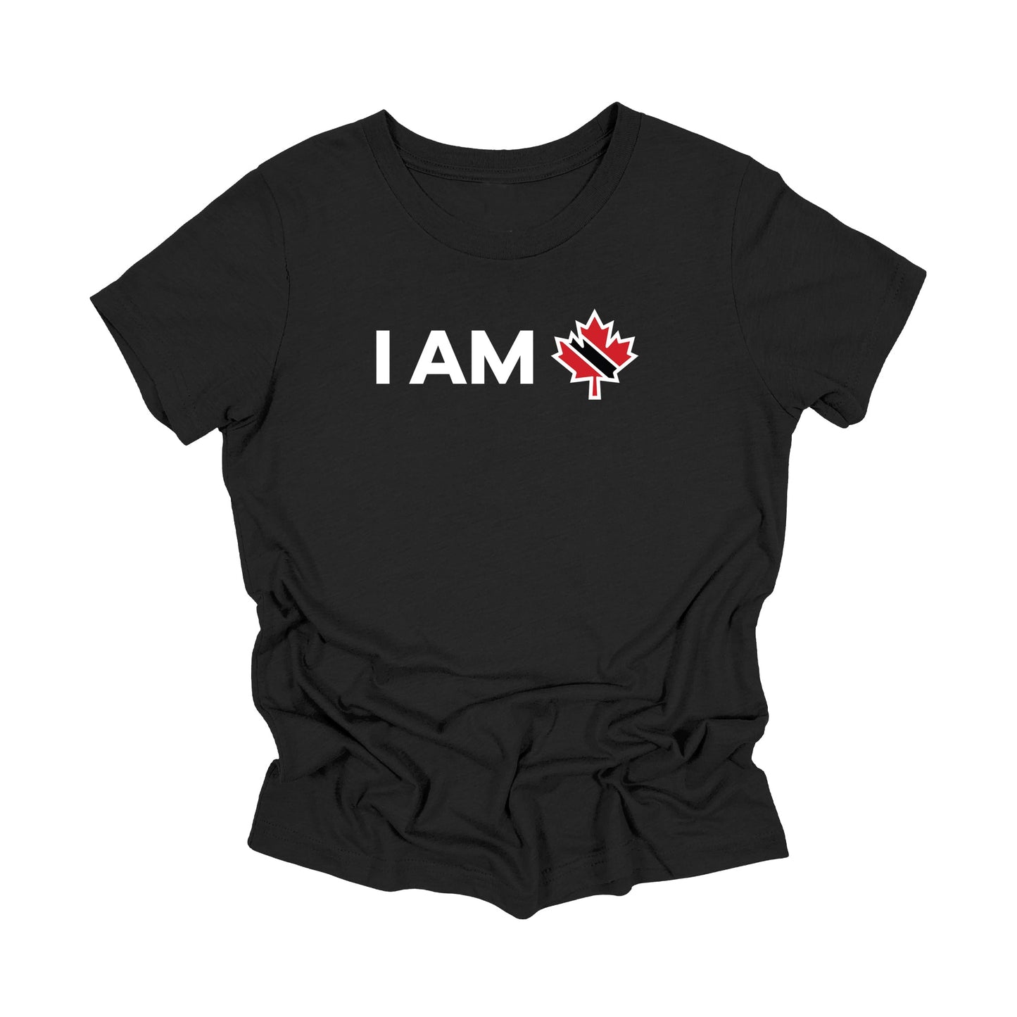 I Am Canada - Canadian Maple Leaf with Trindad & Tobago Flag, YOUTH T-Shirt, Canadian Gift T-Shirt, Trindad & Tobago Present, National Flag Tee Shirt - Inspired X