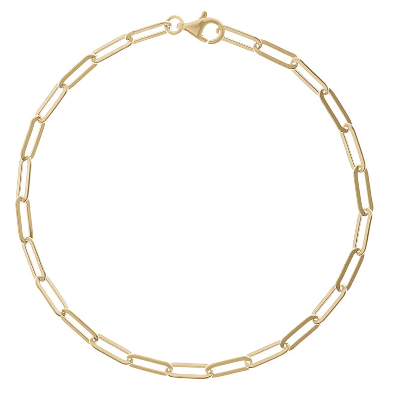 Yellow Gold Paperclip Bracelet