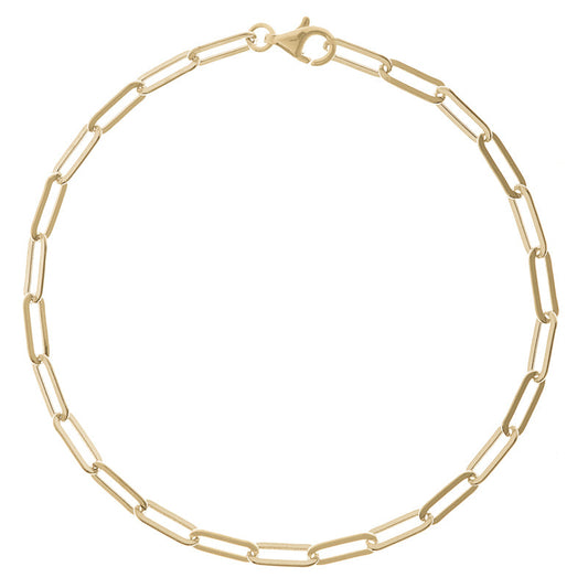 Yellow Gold Paperclip Bracelet