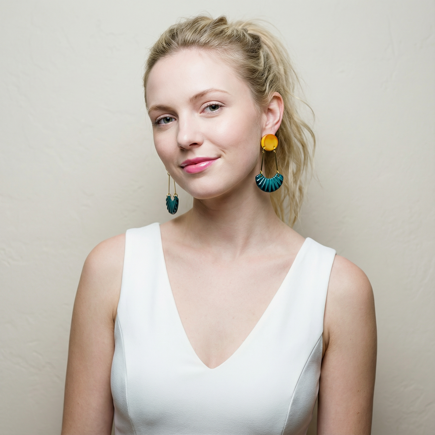 Long Art Deco Statement Earrings, Post or Clip On – "Kia"