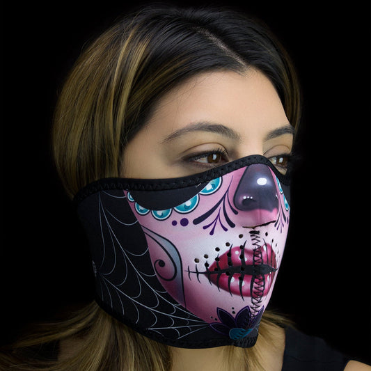 ZANheadgear Sugar Skull Half Face Neoprene Mask