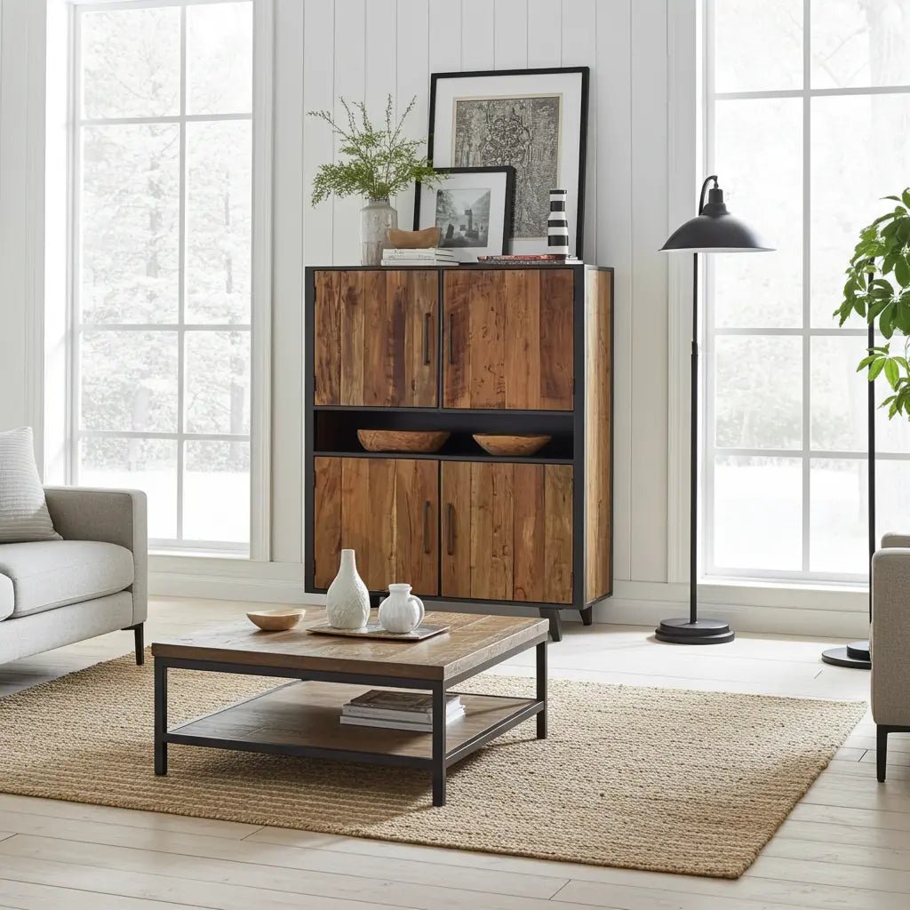 Meuble Vaisselier style scandinave en bois recyclé