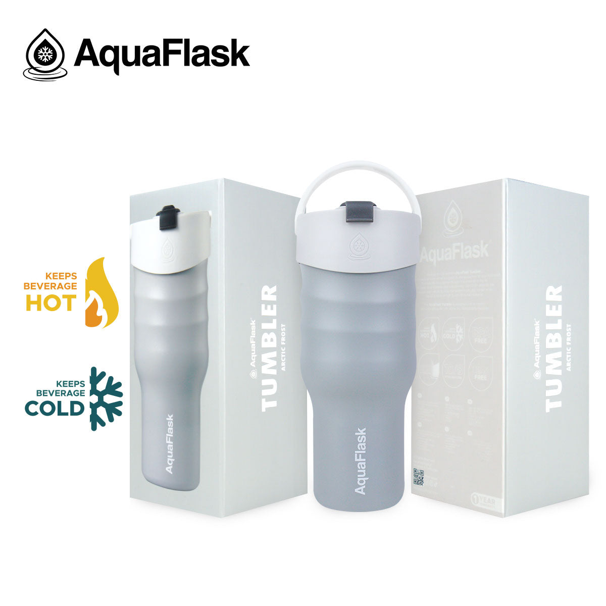 Aqua Flask Tumbler – Vacuum Insulated Stainless Steel Travel Cup 887ml (30 oz)
