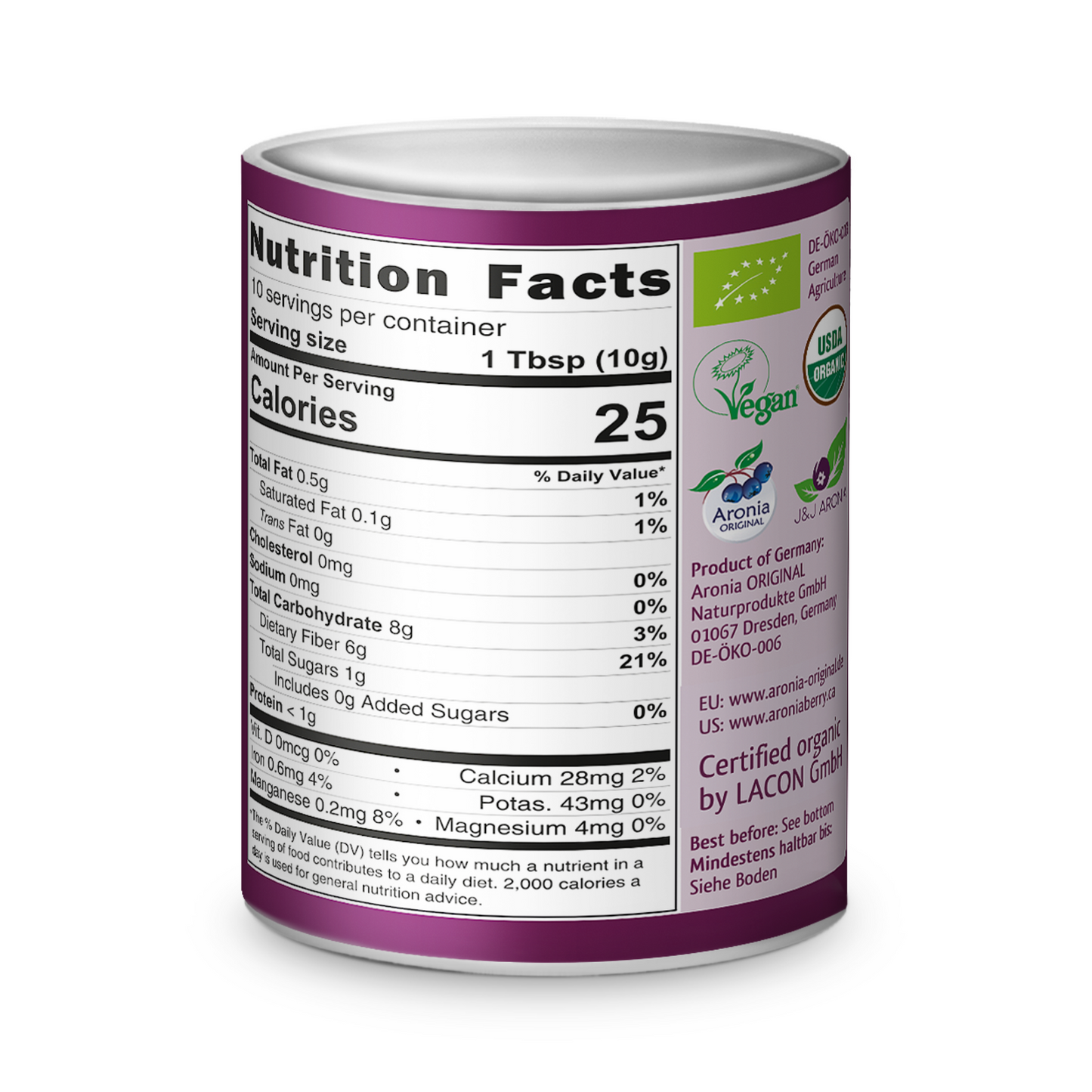 Organic Aronia Berry Powder 3.5 oz (100 g)