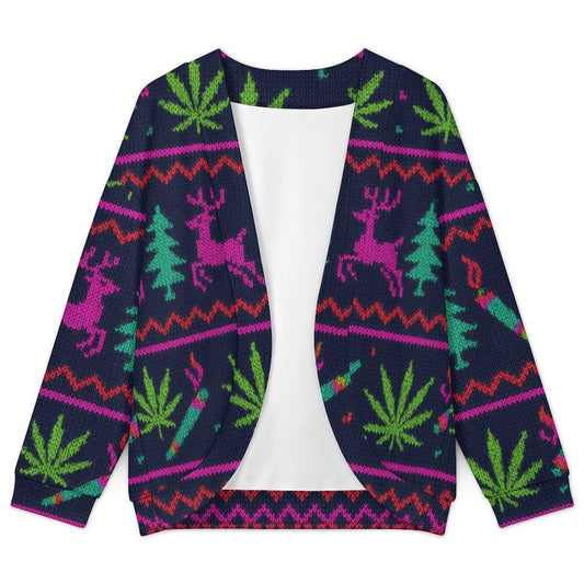 Neon Xmas Drop Shoulder Cardigan
