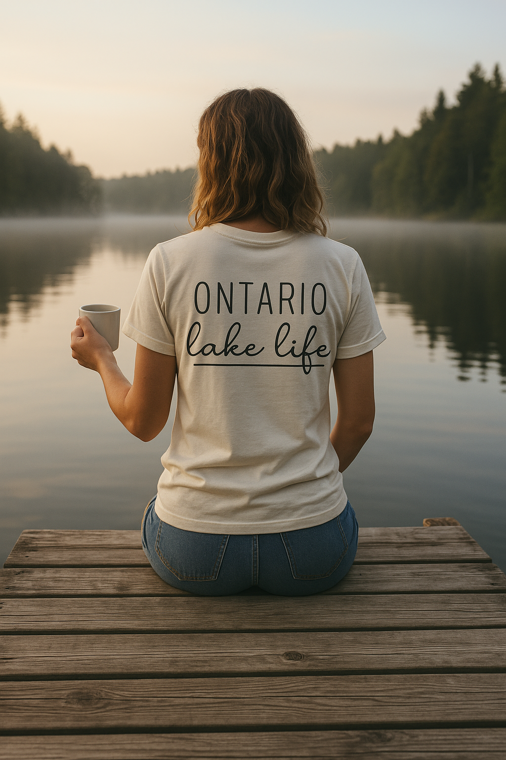 T-Shirt Or Crewneck Hoodie – Ontario Lake Life Script Canada Cottage Design