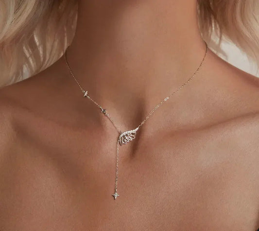 Angelic Elegance: Sterling Silver Angel Wing Necklace