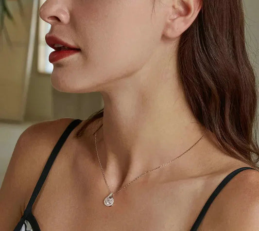 Dazzling 1ct Moissanite Sterling Silver Pendant Necklace