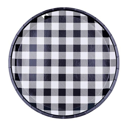 Black Gingham Plates