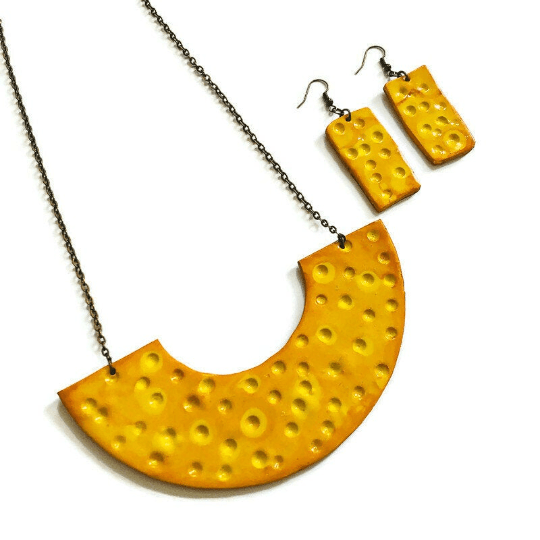 Big Chunky Statement Necklace, Handmade Polymer Clay Jewelry, 17 Colors