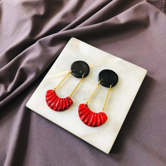Long Art Deco Statement Earrings, Post or Clip On – "Kia"