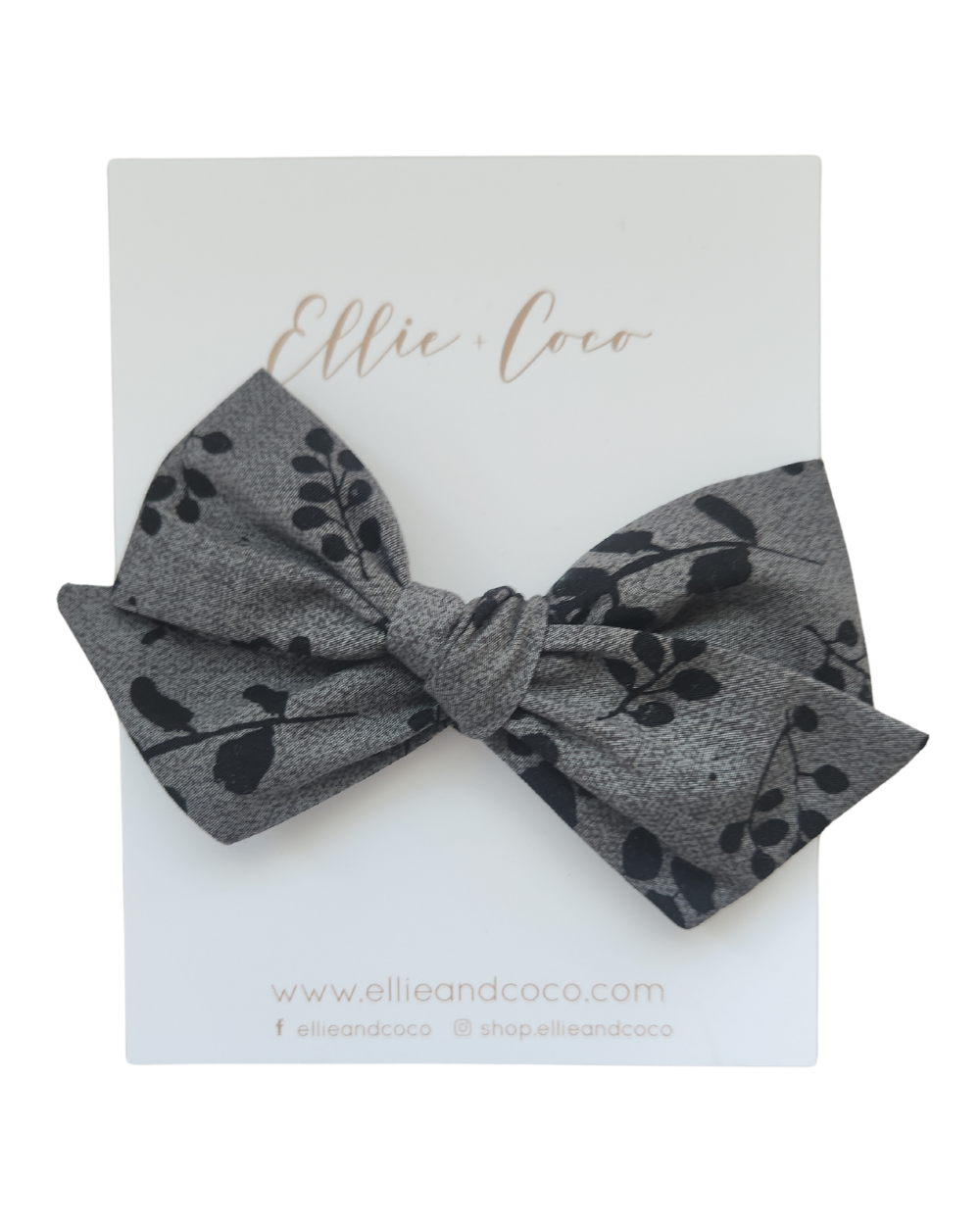 Black Floral Oversize Bow