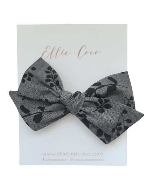 Black Floral Oversize Bow