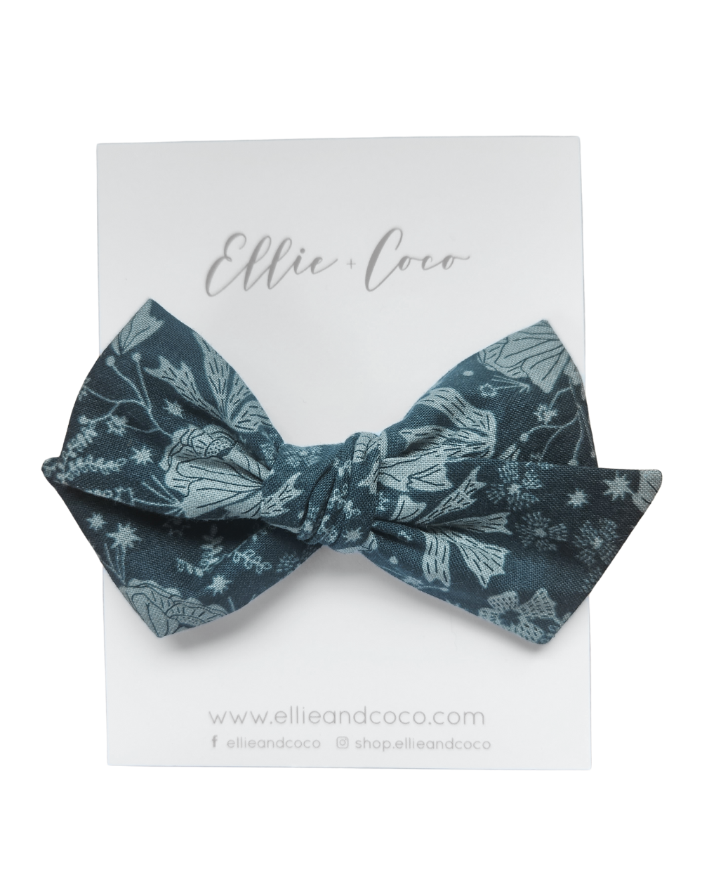 Blue Floral Oversize Bow