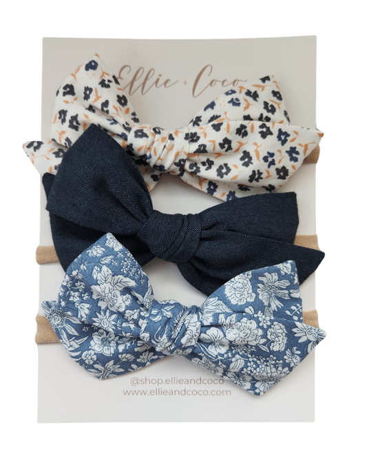 Blue Baby Headband Set