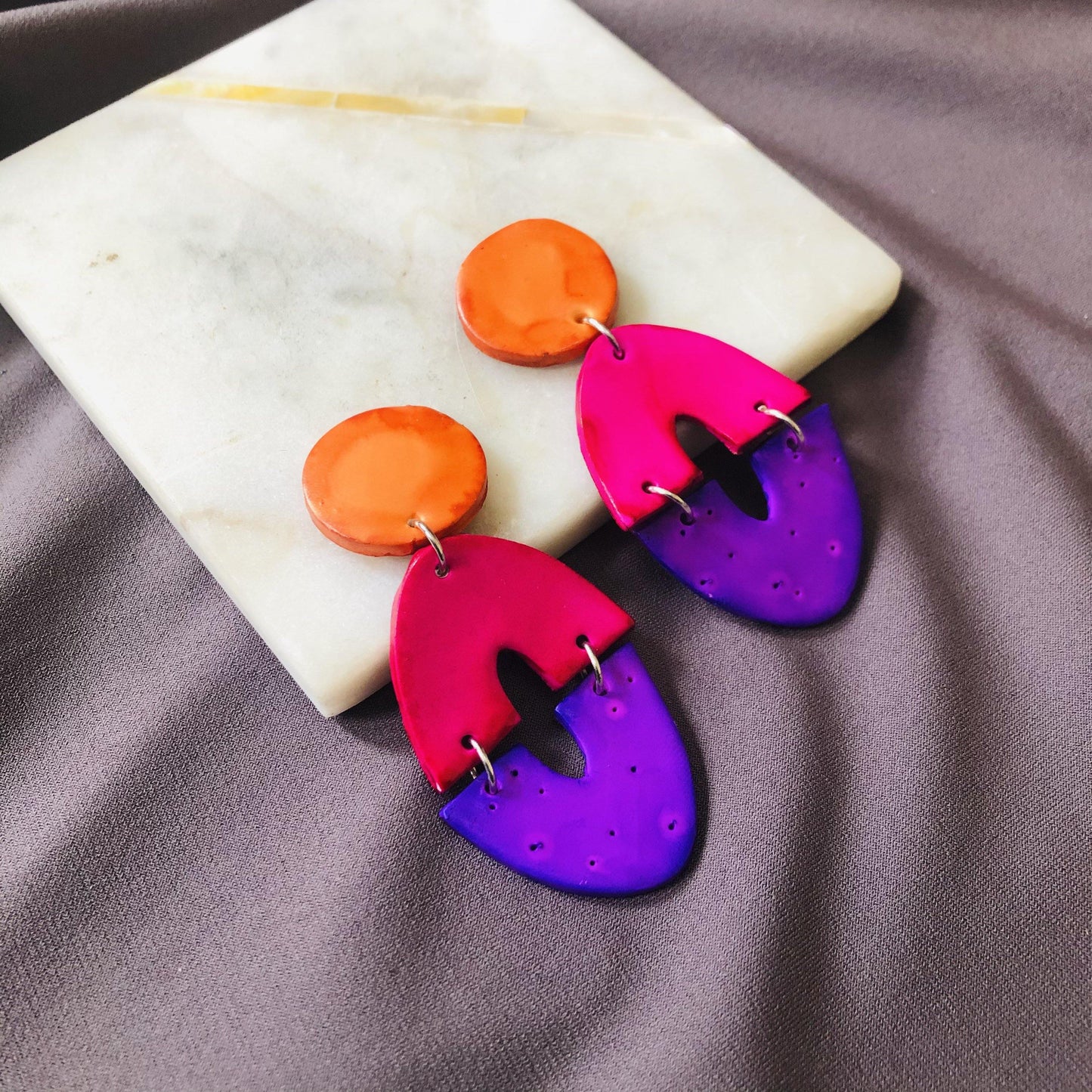 Long Artsy Clip On Earrings for Non-Pierced Ears, Handmade – "Zoe"
