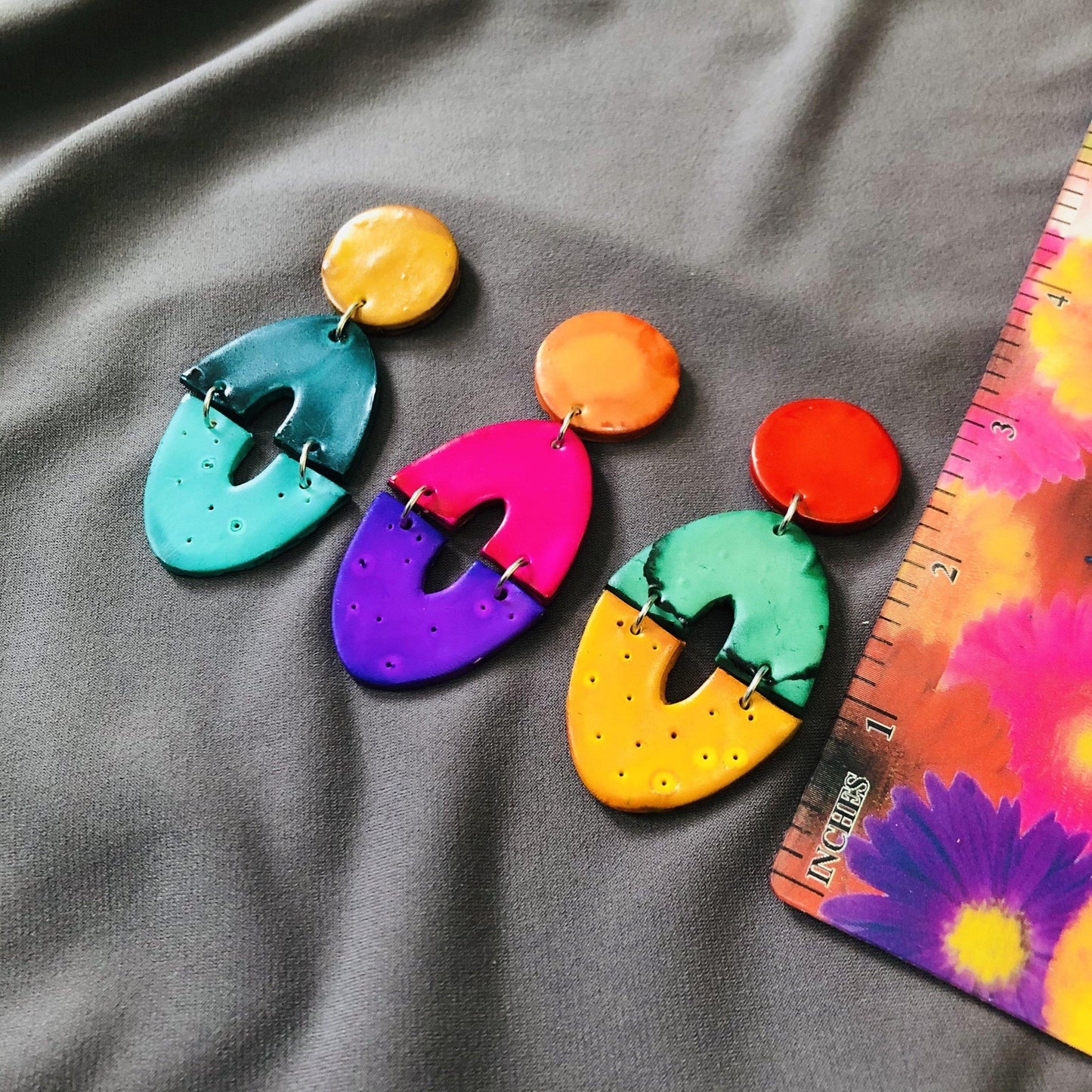 Long Artsy Clip On Earrings for Non-Pierced Ears, Handmade – "Zoe"