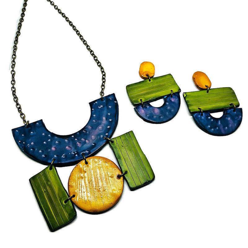 Bold Wide Statement Earrings- "Joan"