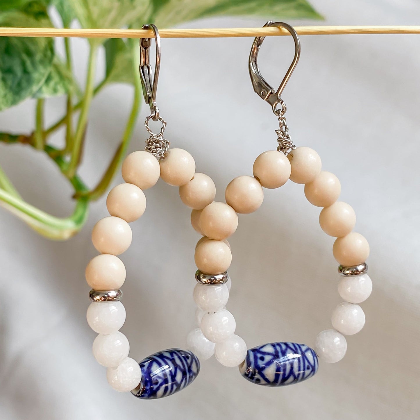 Boucles d’oreilles bohèmes pendantes en pierres naturelles | NAXOS